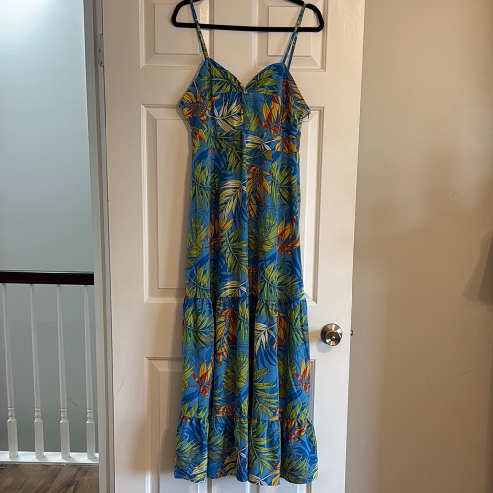 Tropical Blue Maxi Dress